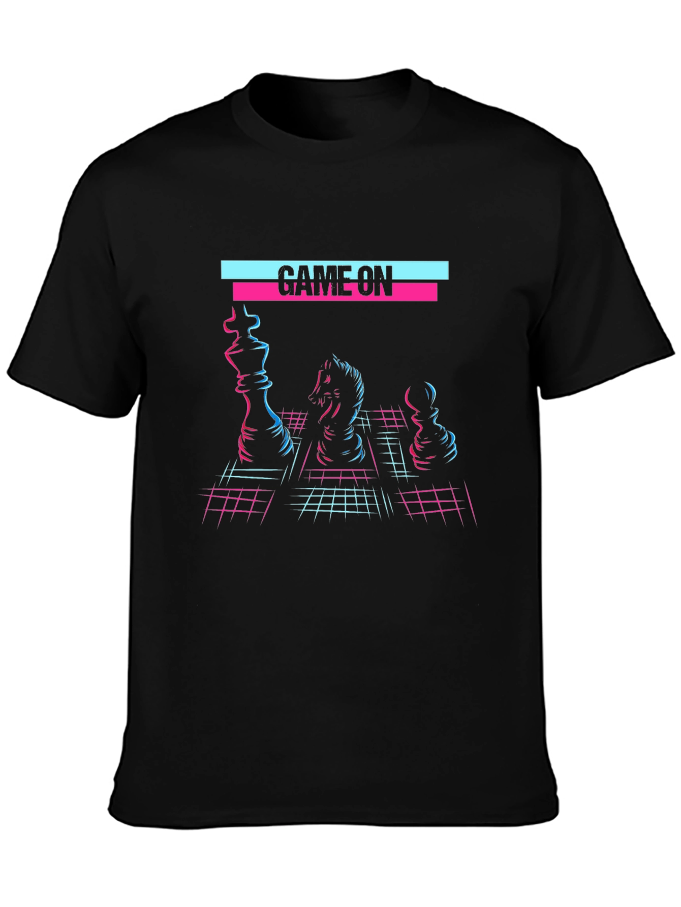 Retro Chess Game On Graphic T-Shirt