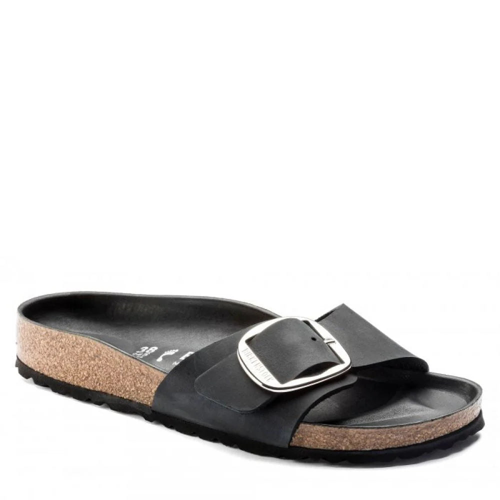 Birkenstock Women's Madrid Big Buckle Oiled Leather in Black