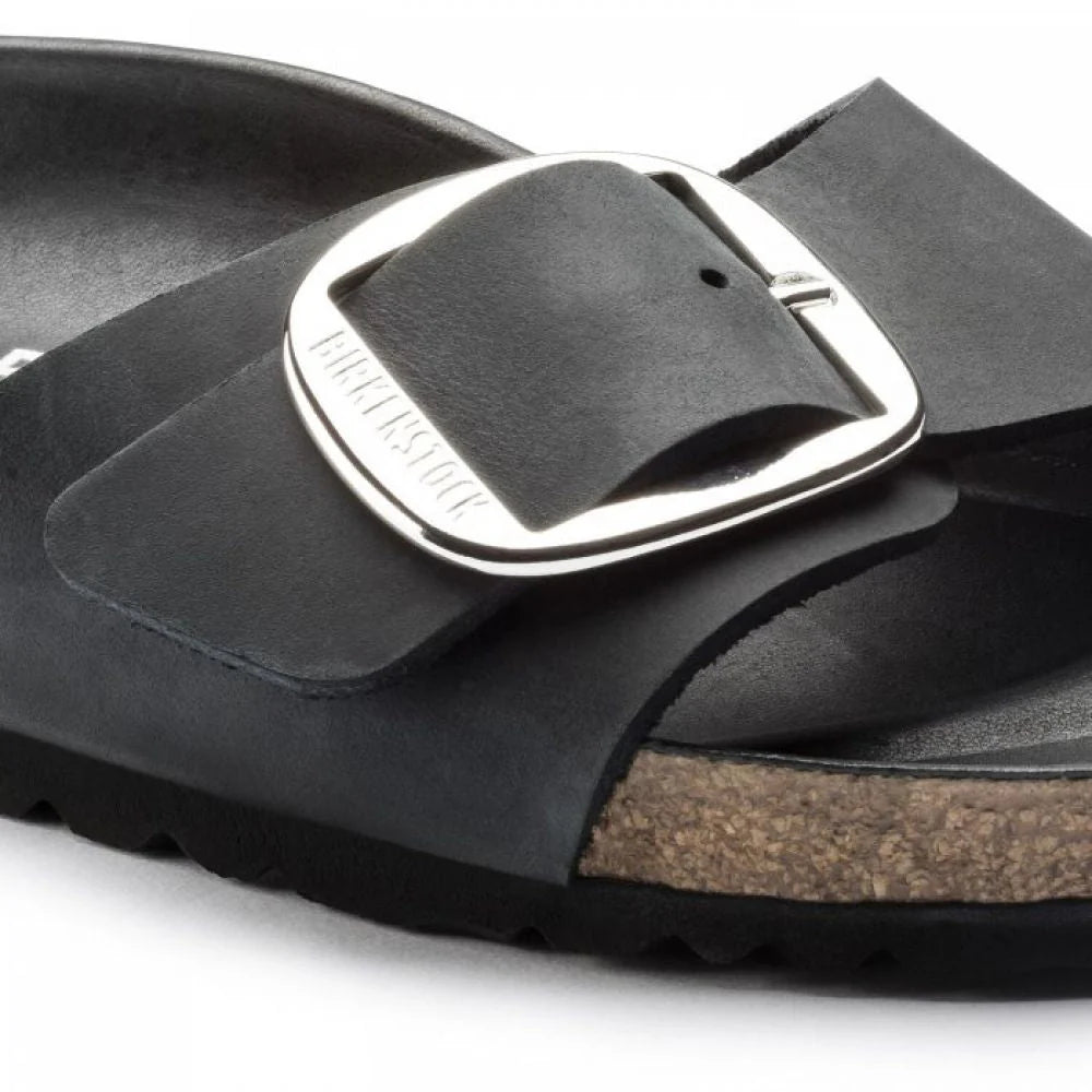 Birkenstock Women's Madrid Big Buckle Oiled Leather in Black
