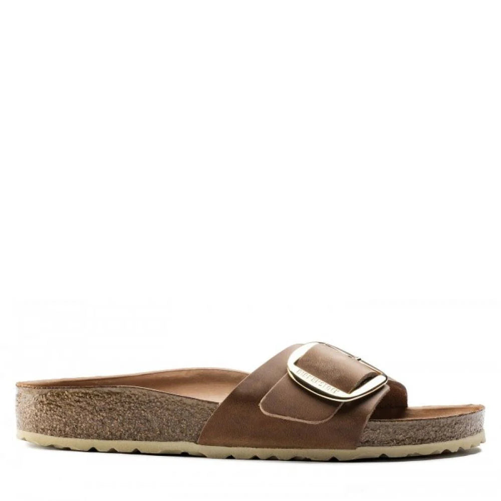 Birkenstock Women's Madrid Big Buckle Oiled Leather in Cognac