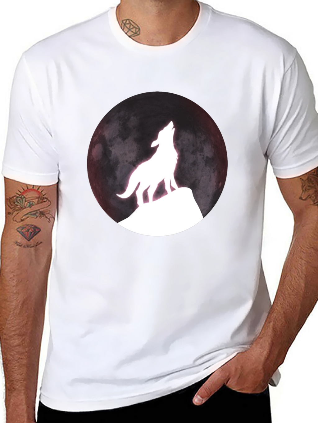 Wolf Moon Graphic T-Shirt - Black