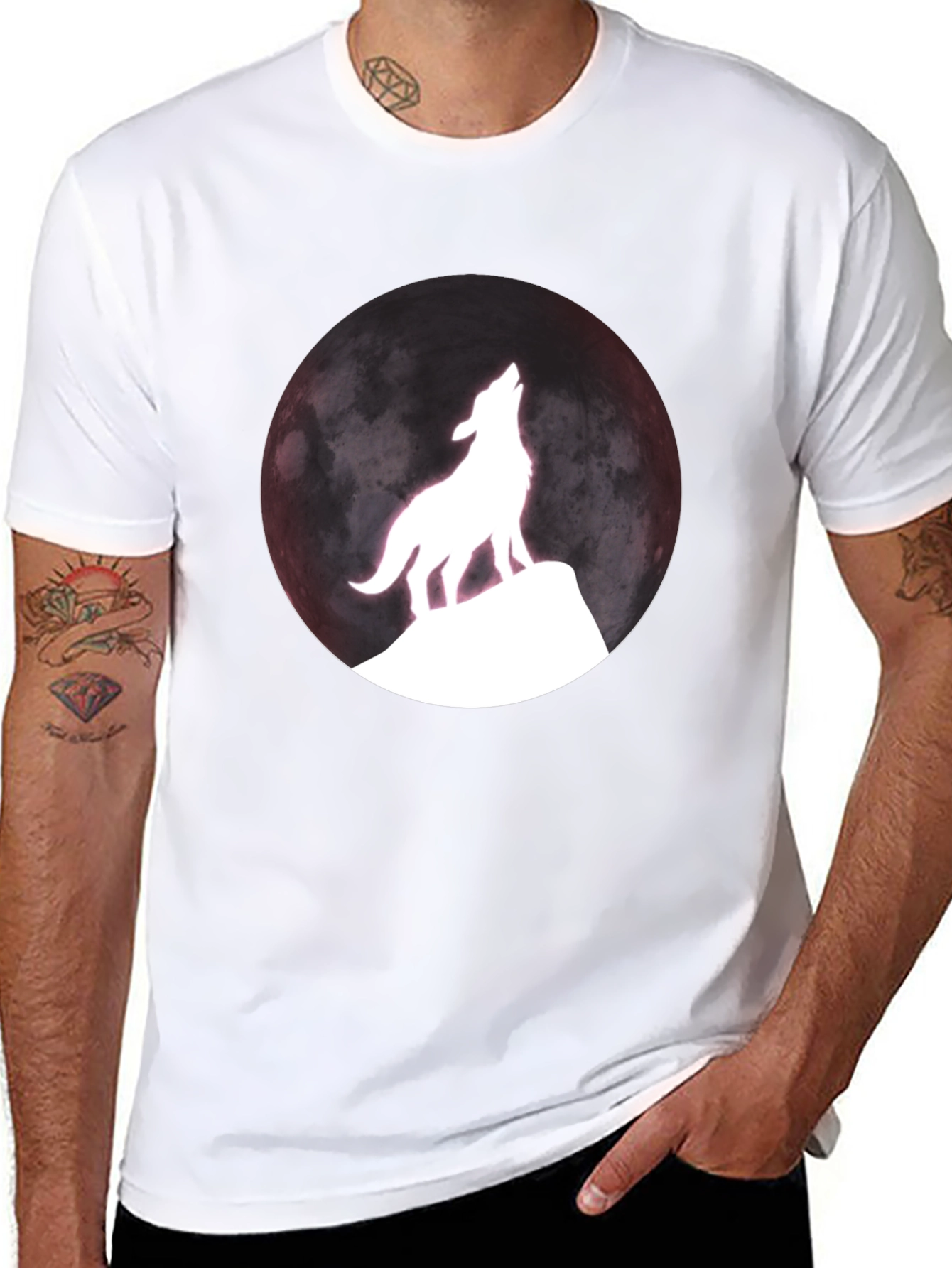 Wolf Moon Graphic T-Shirt - Black