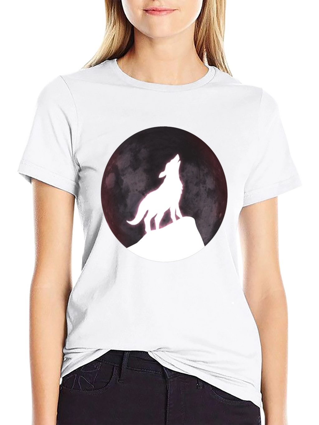 Wolf Moon Graphic T-Shirt - Black