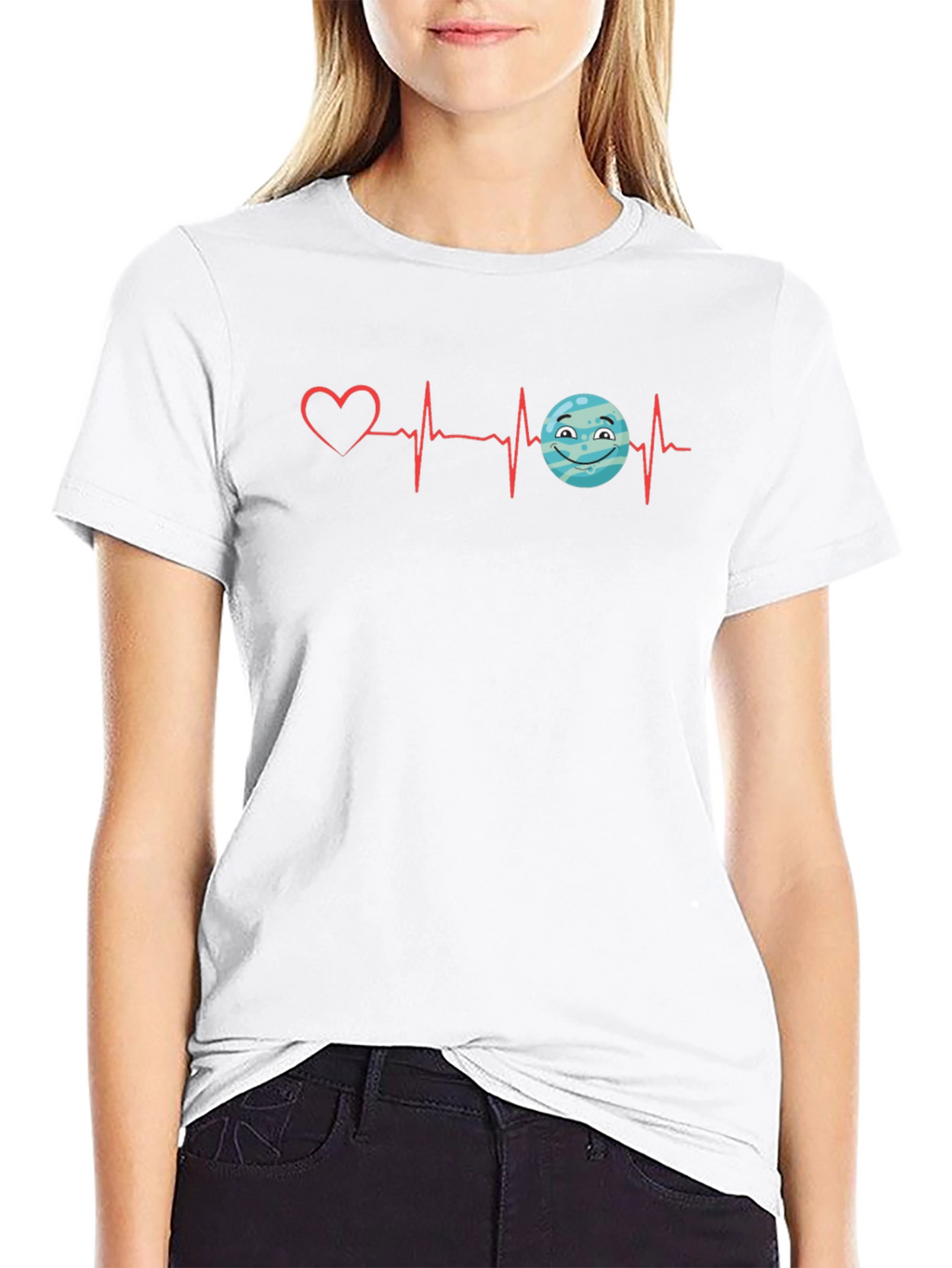 Heartbeat Love Planet Graphic T-Shirt