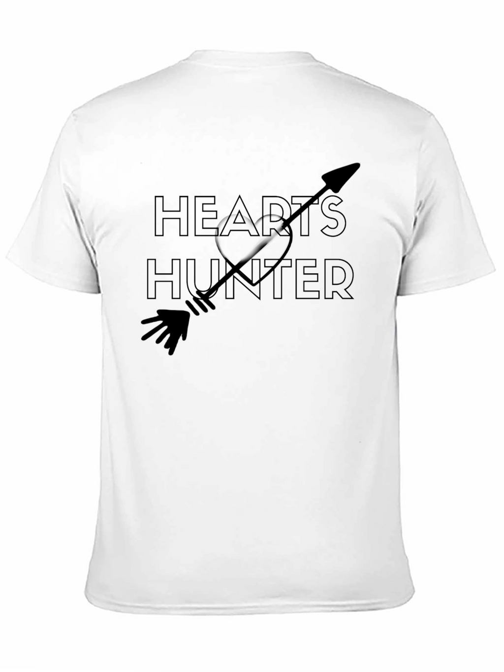 Hearts Hunter Graphic Tee - Black Cotton T-Shirt