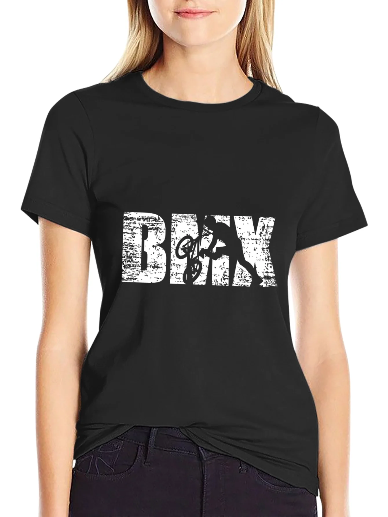 BMX Bike T-Shirt - Black Cotton Graphic Tee for Cyclists
