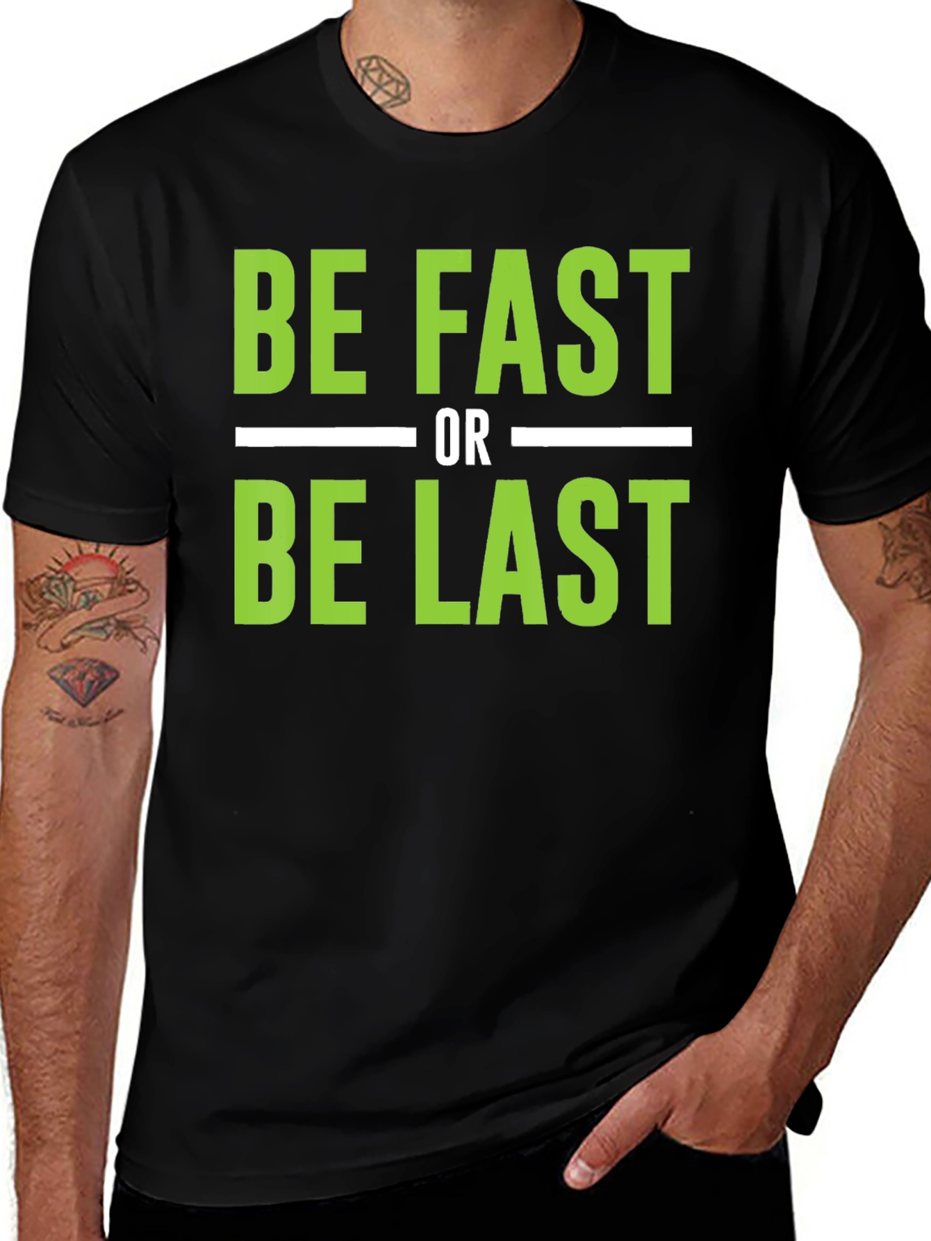 Be Fast or Be Last Graphic Tee - Black