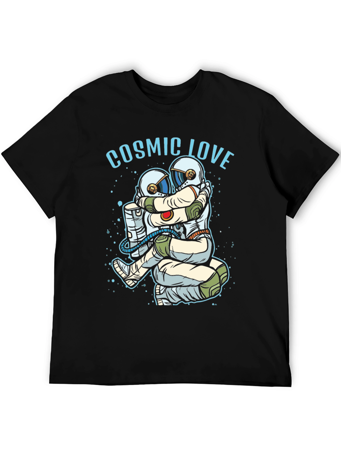 Cosmic Love Astronaut Graphic T-Shirt - Black
