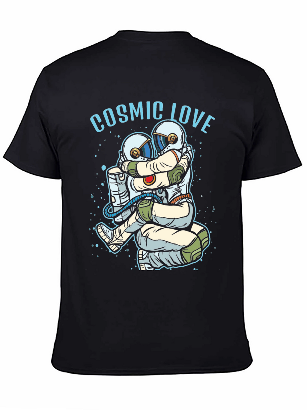 Cosmic Love Astronaut Graphic T-Shirt - Black
