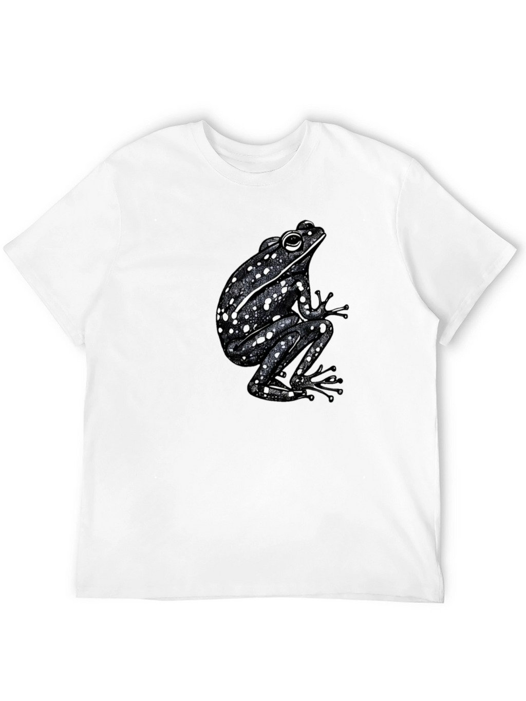 Spotted Frog Graphic Tee - Black Cotton T-Shirt