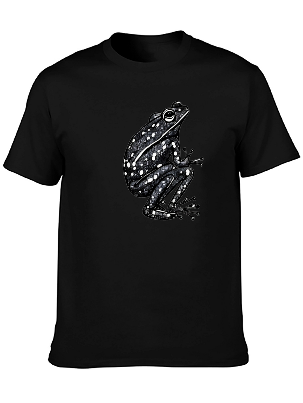Spotted Frog Graphic Tee - Black Cotton T-Shirt