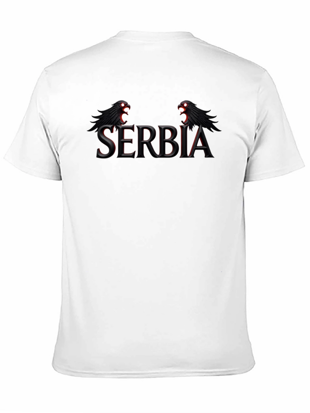 Serbia Eagle Graphic Black T-Shirt