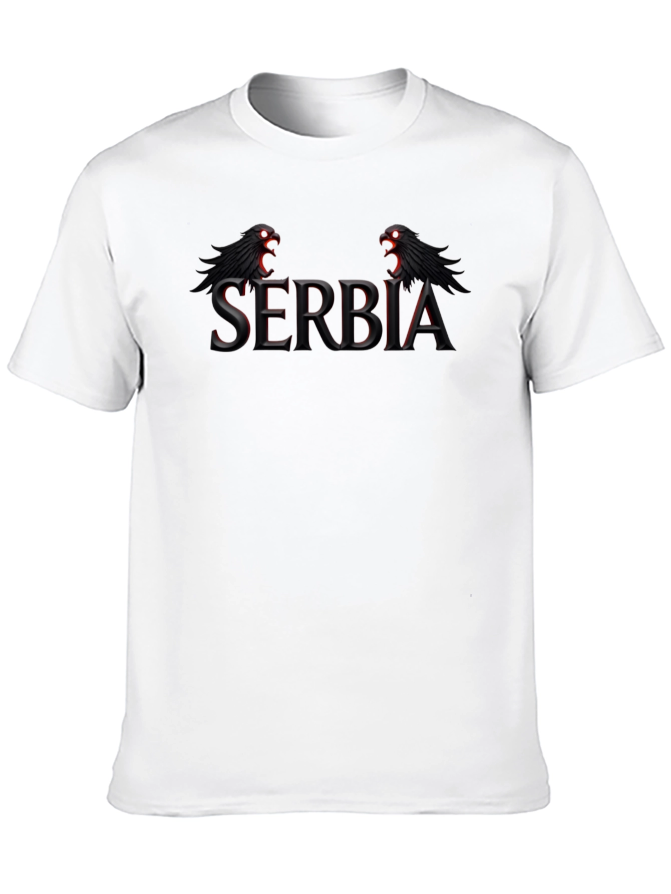 Serbia Eagle Graphic Black T-Shirt