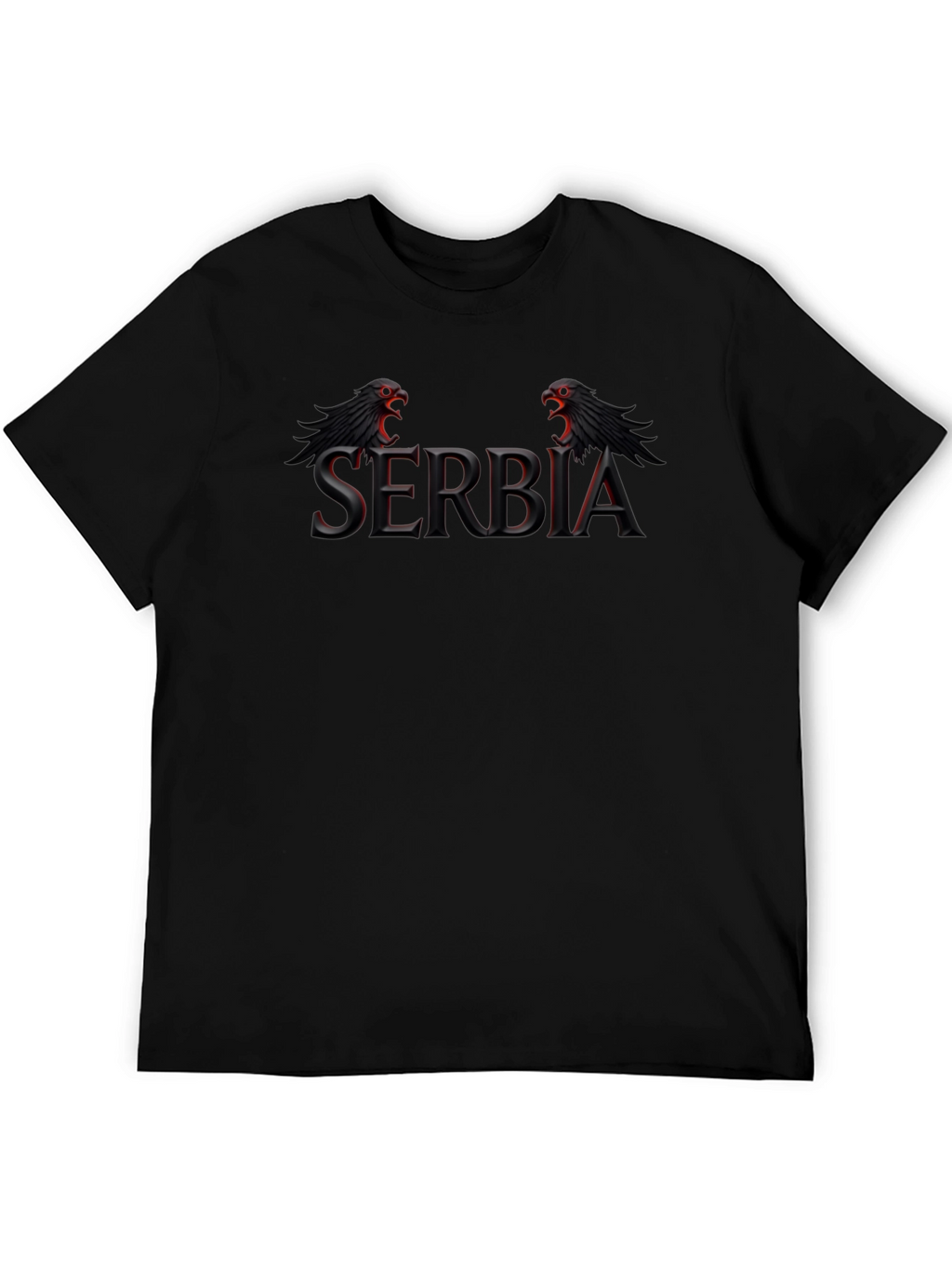 Serbia Eagle Graphic Black T-Shirt