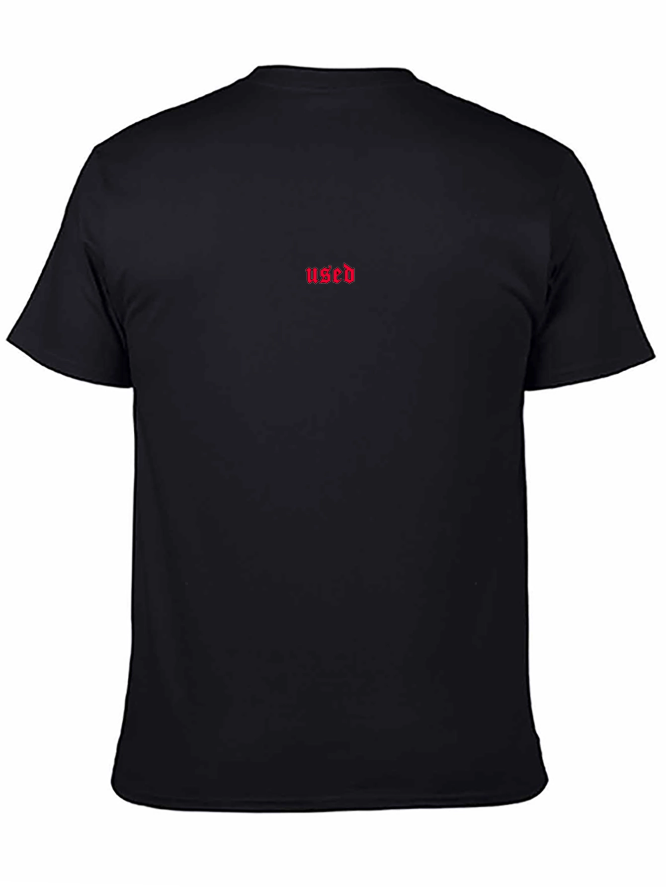 Used Text Graphic Black T-Shirt