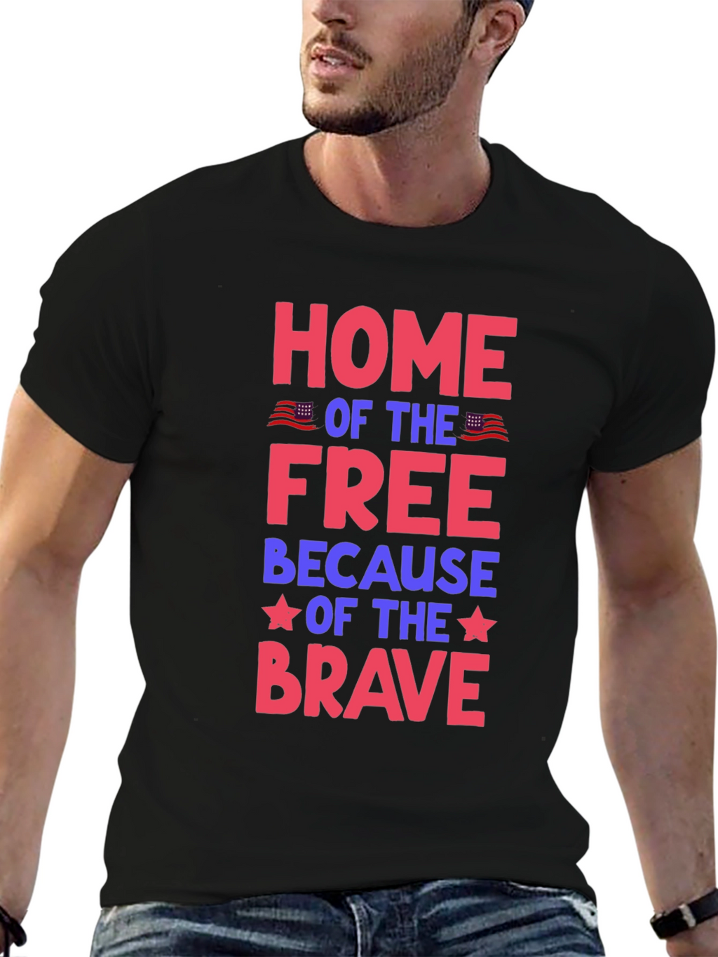 Patriotic Home of the Free Graphic Tee