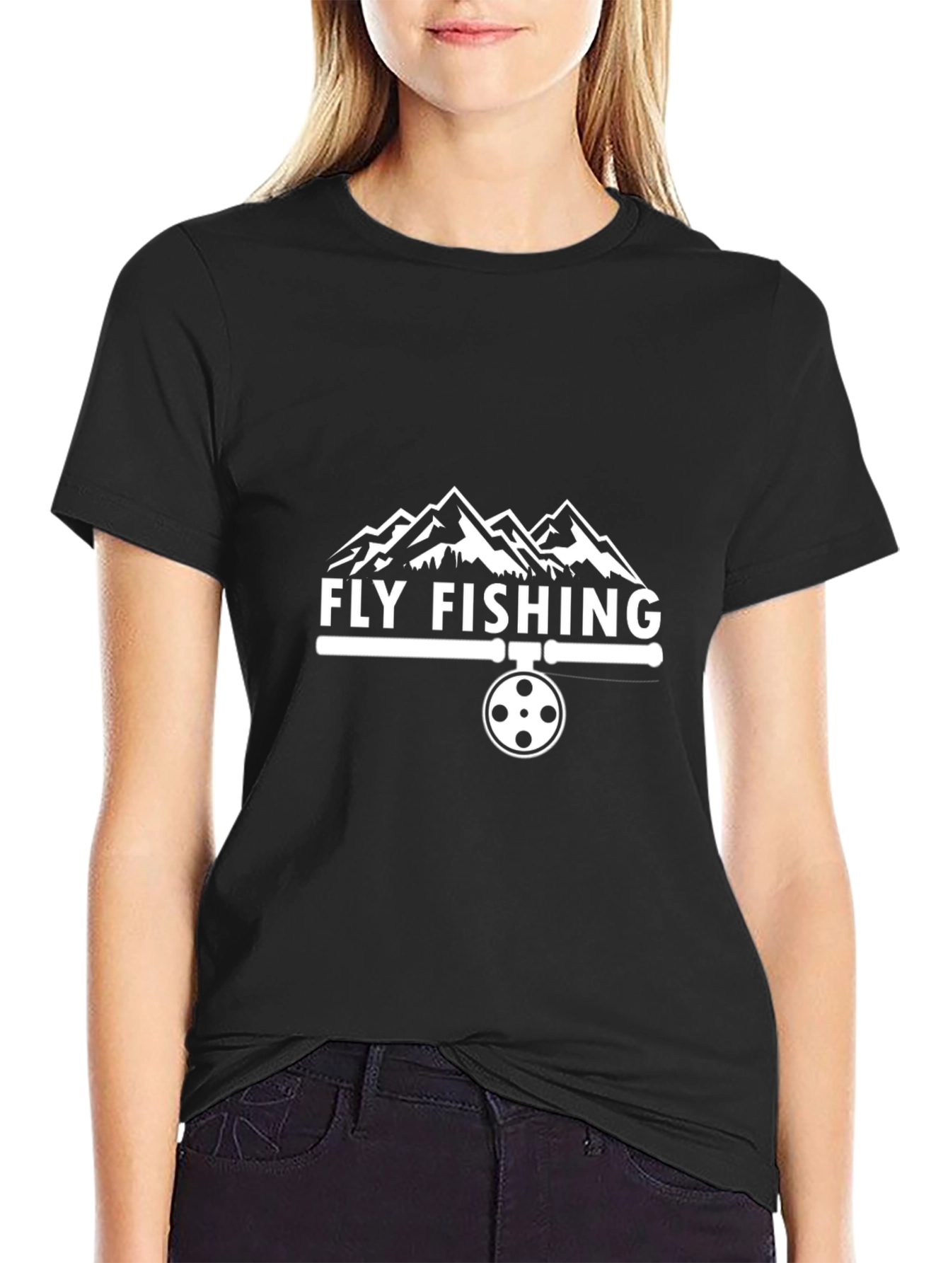 Fly Fishing T-Shirt - Mountain Design