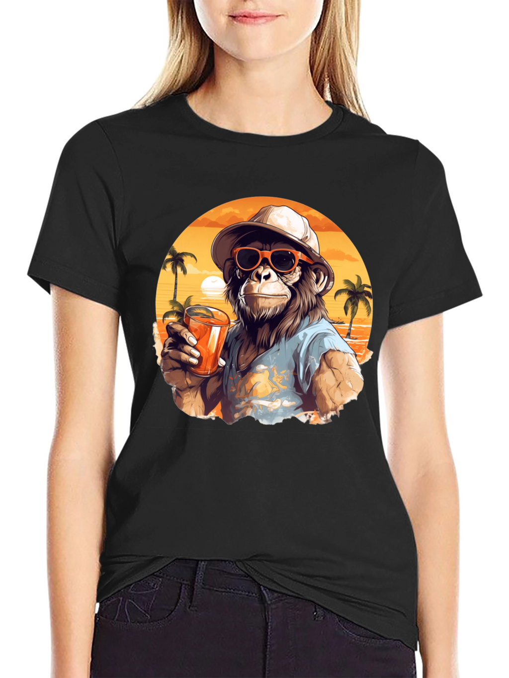 Tropical Monkey Graphic Tee - Island Vibes