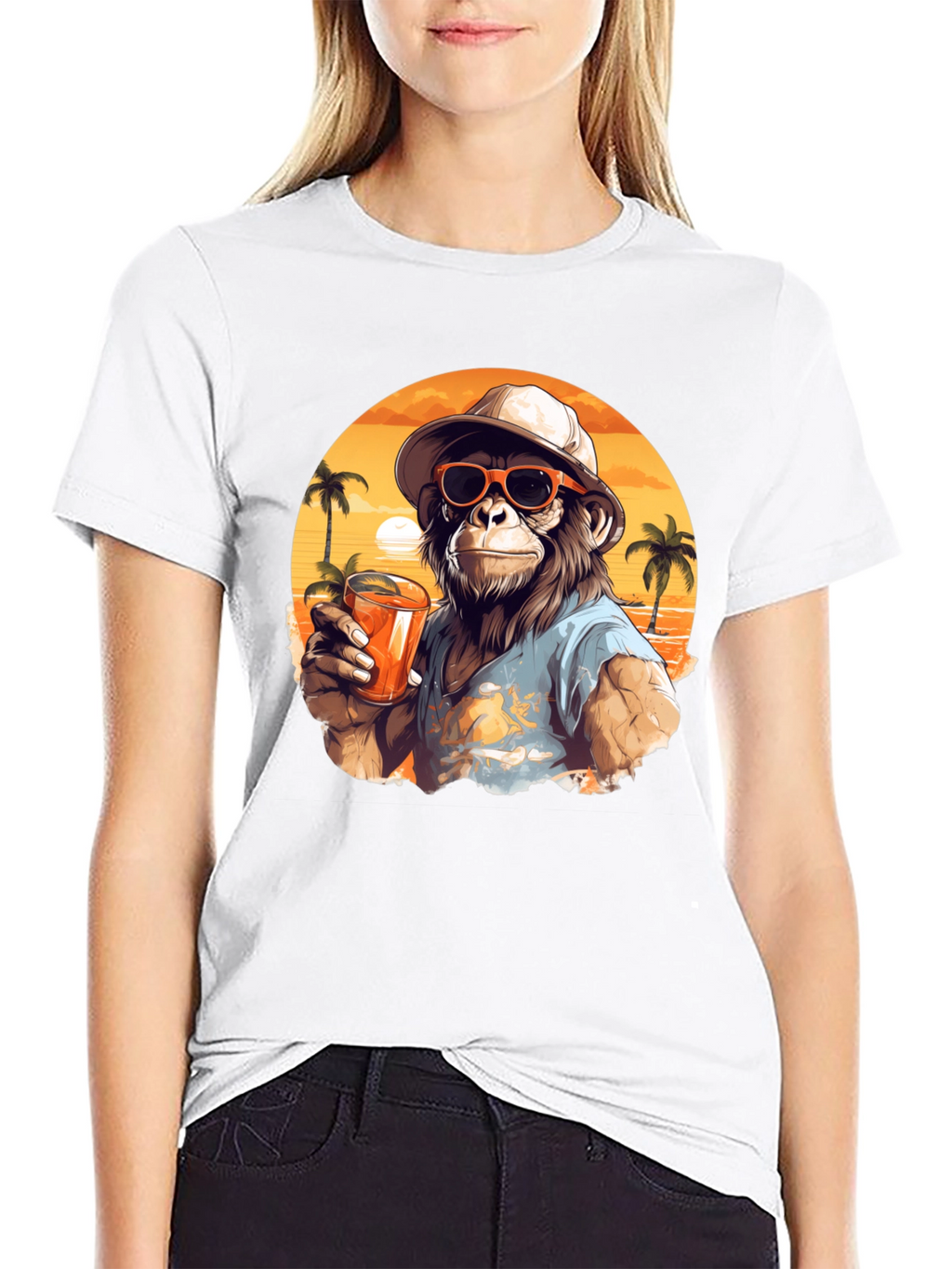 Tropical Monkey Graphic Tee - Island Vibes