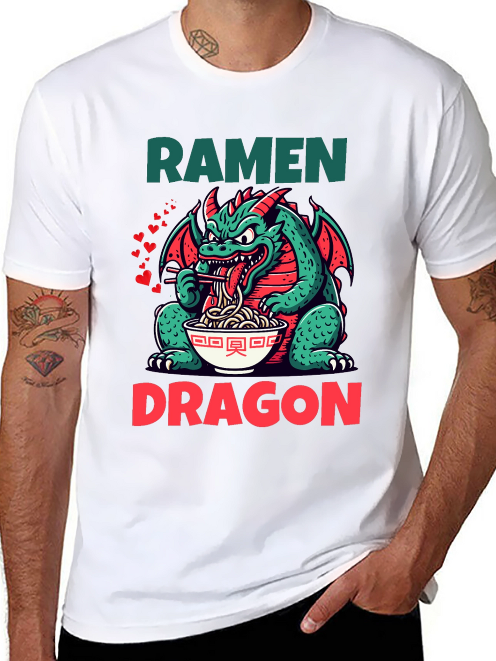 Ramen Dragon Graphic Tee - Funny Japanese Food Shirt