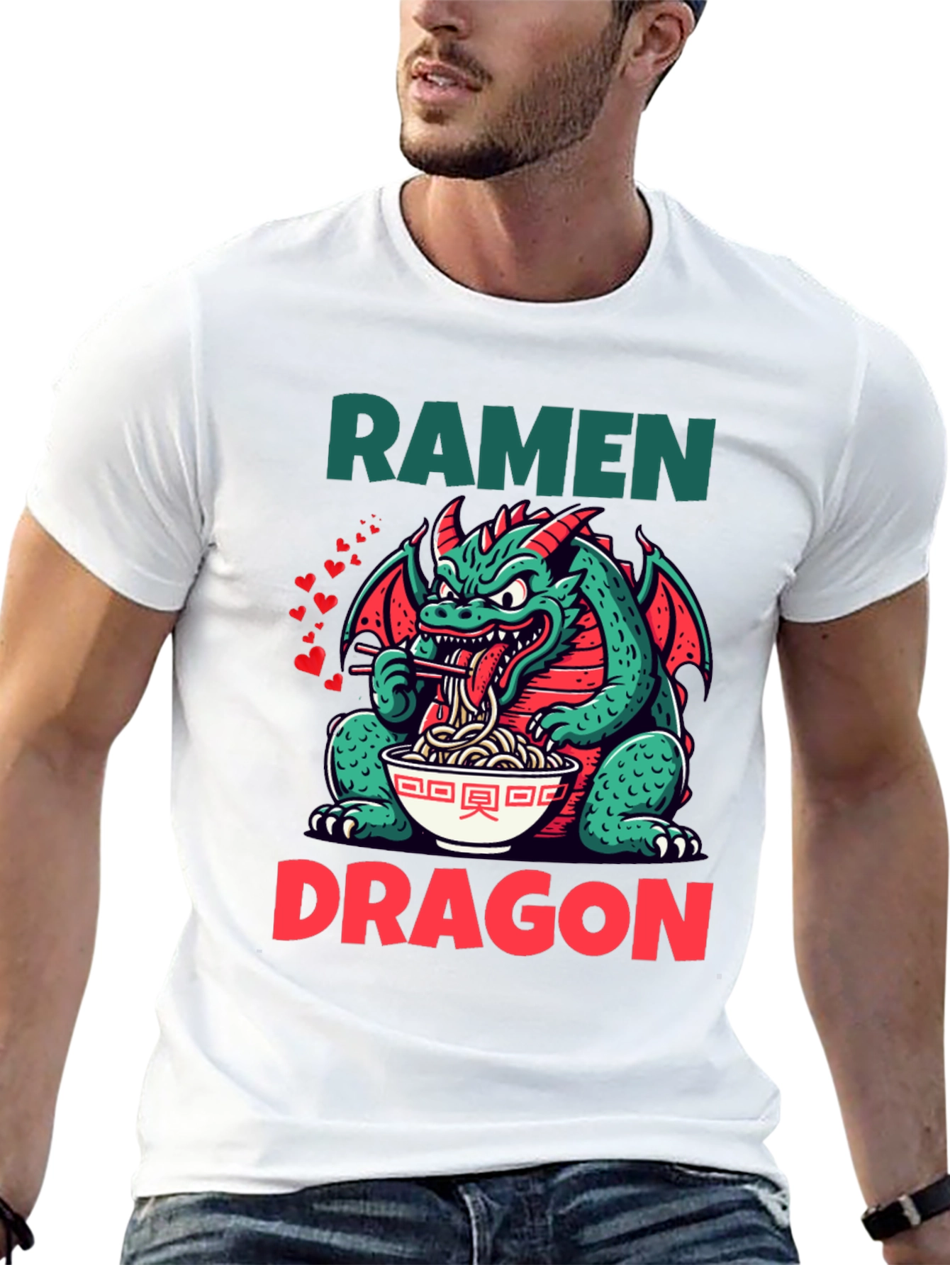 Ramen Dragon Graphic Tee - Funny Japanese Food Shirt