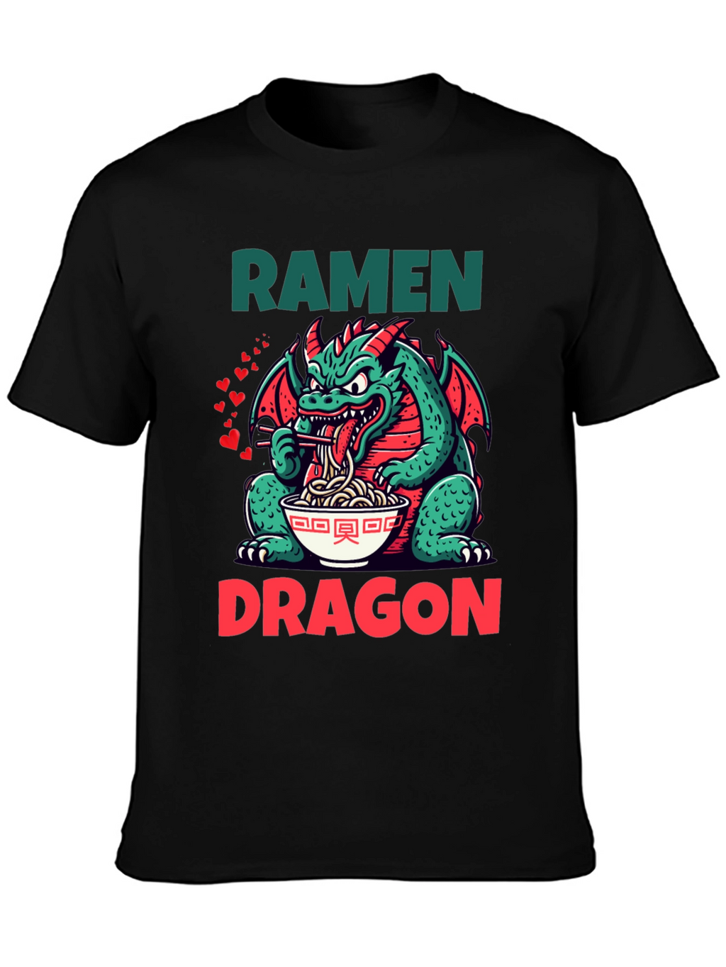 Ramen Dragon Graphic Tee - Funny Japanese Food Shirt
