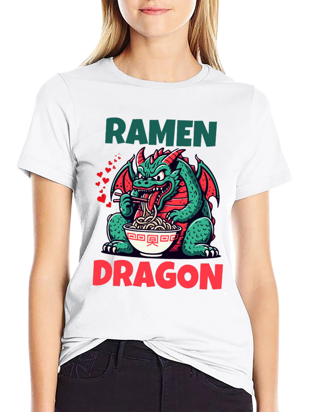 Ramen Dragon Graphic Tee - Funny Japanese Food Shirt