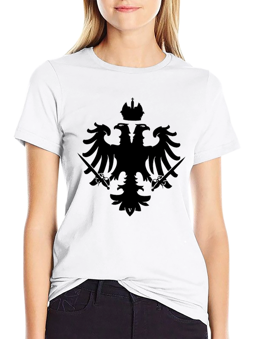 Black Double-Headed Eagle Crown T-Shirt