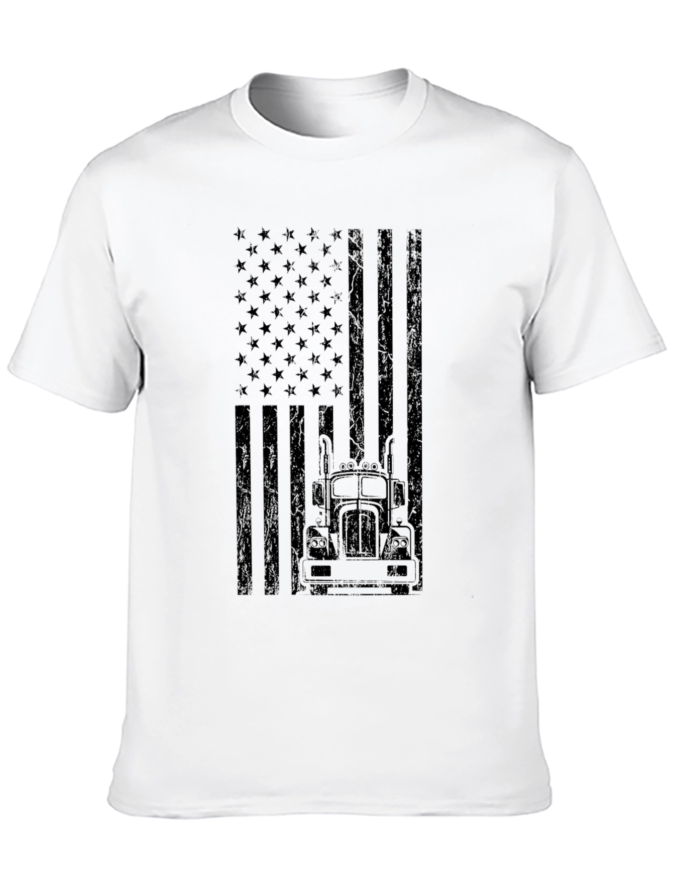 American Flag Trucker T-Shirt - Black