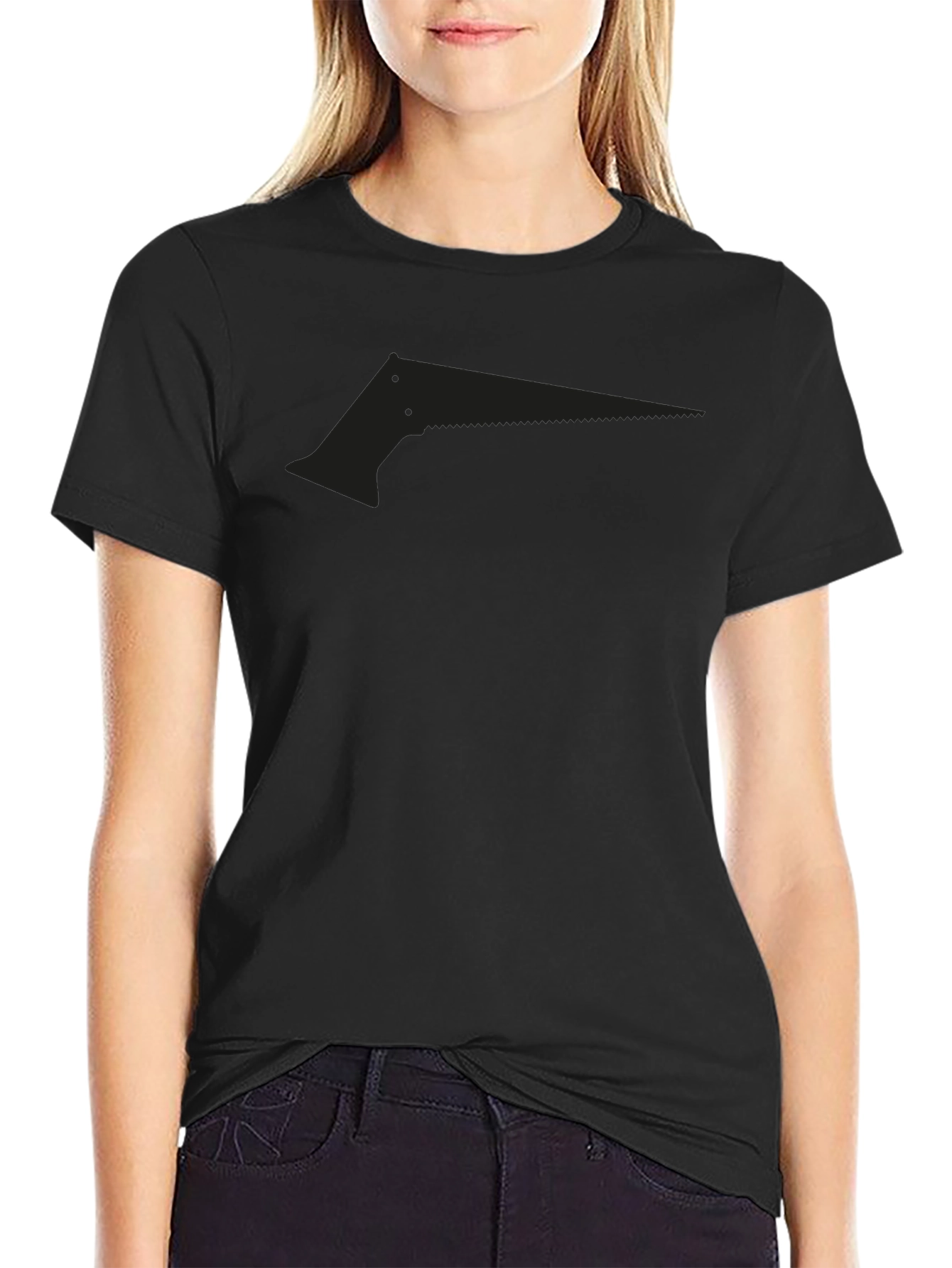 Mens Black Saw Graphic Tee - Edgy Design