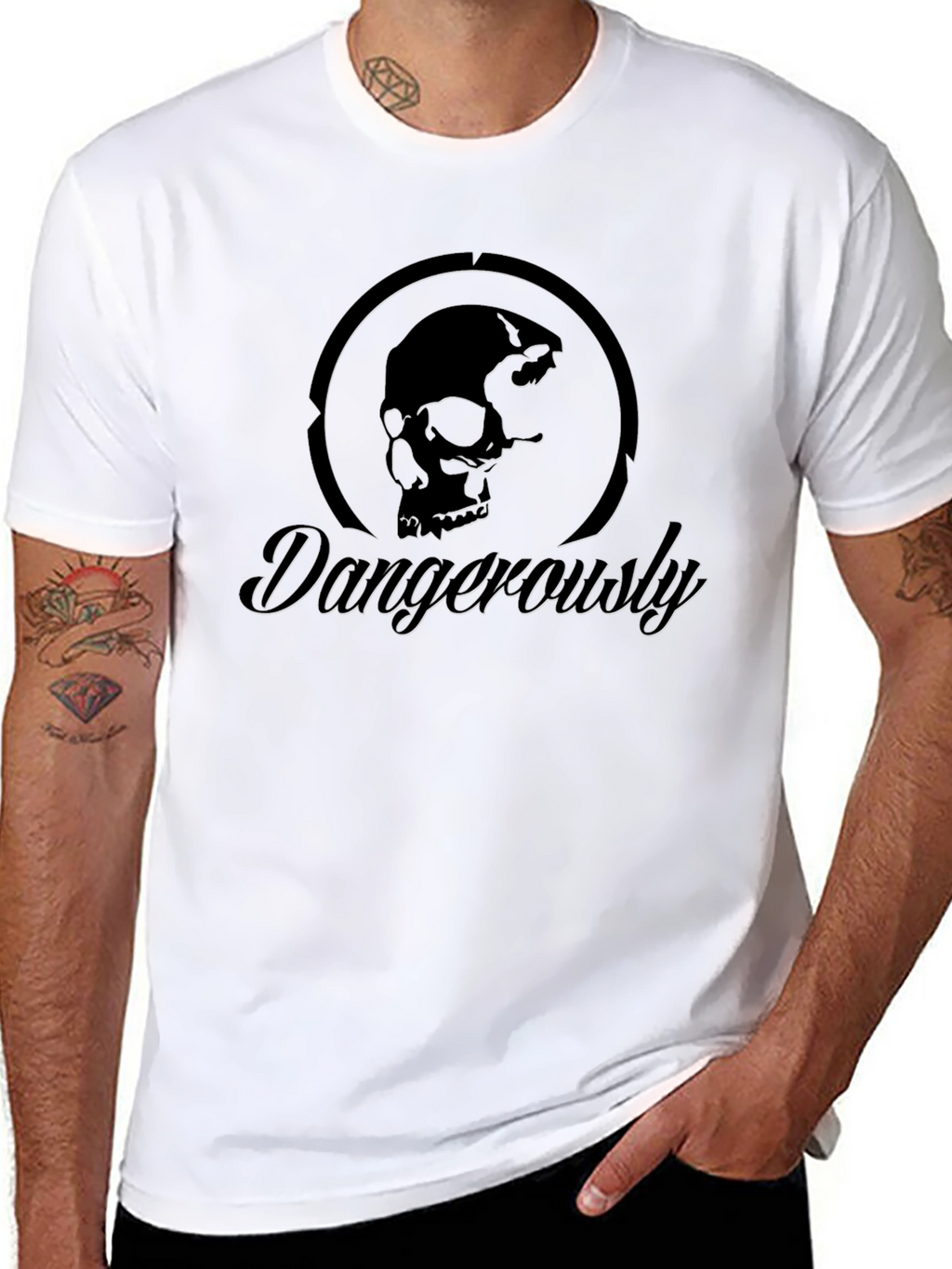 Skull Dangerously Graphic T-Shirt - Mens Black Tee
