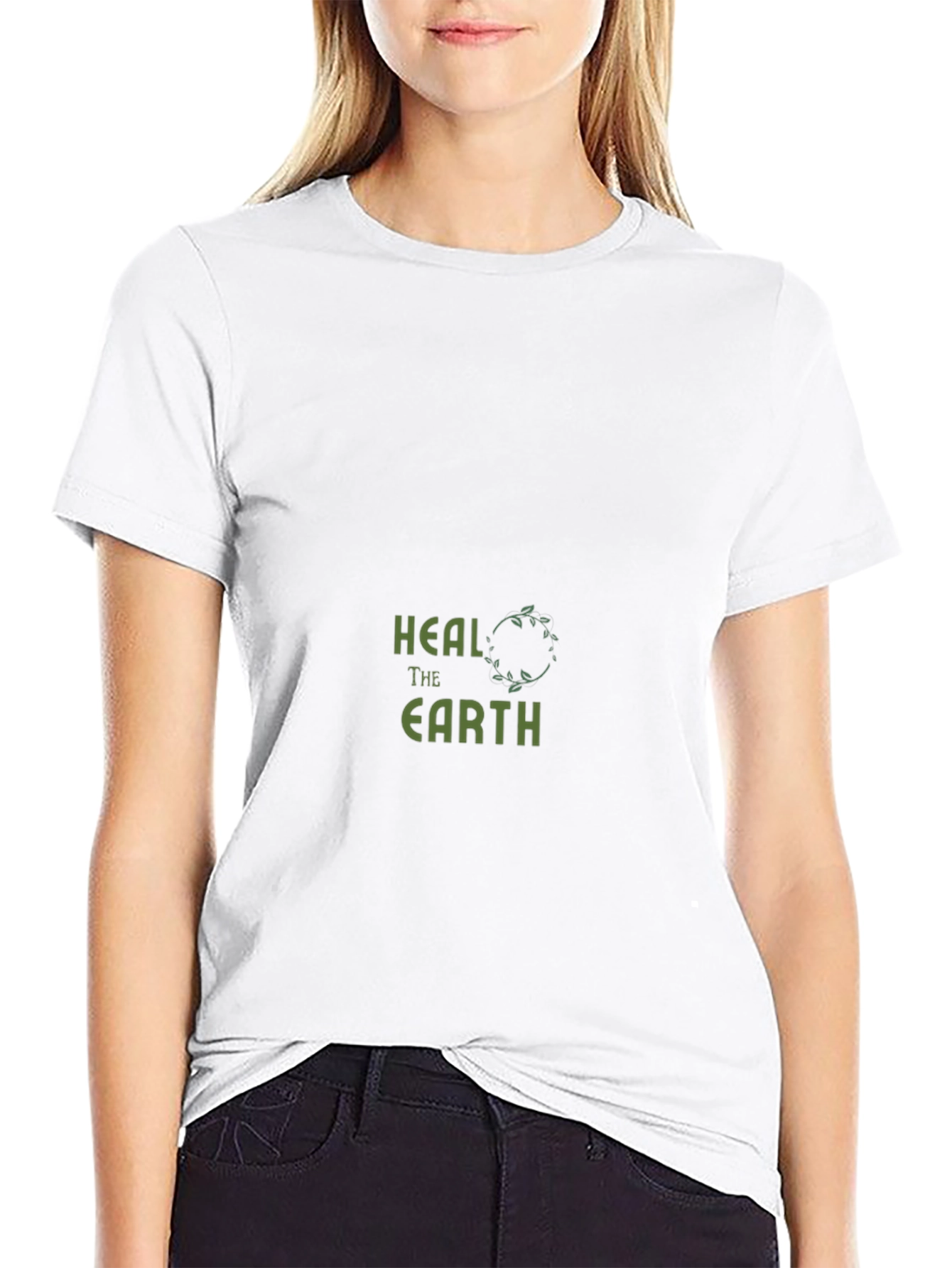 Heal The Earth Graphic Tee - Black Cotton T-Shirt