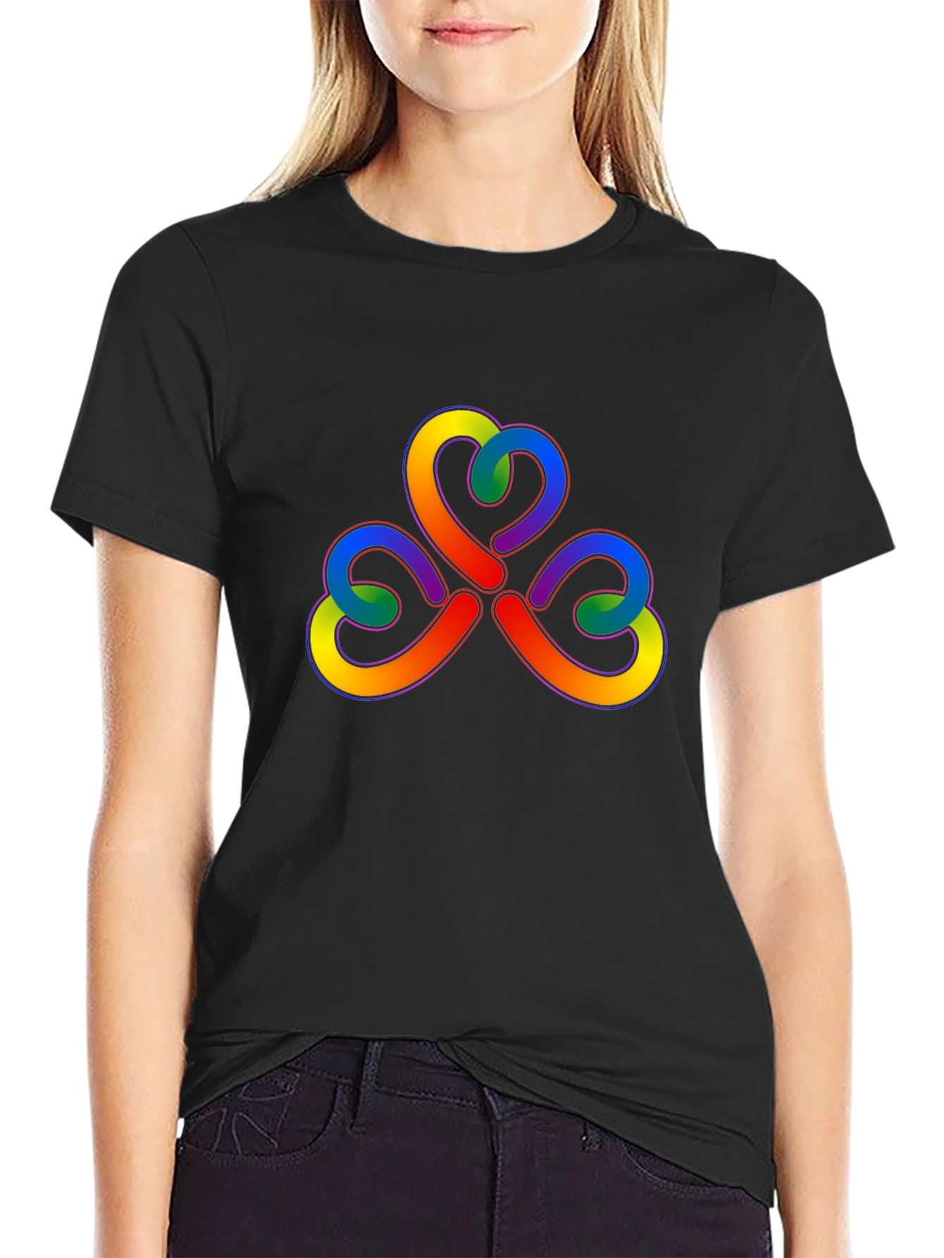 Rainbow Trefoil Knot Graphic Tee