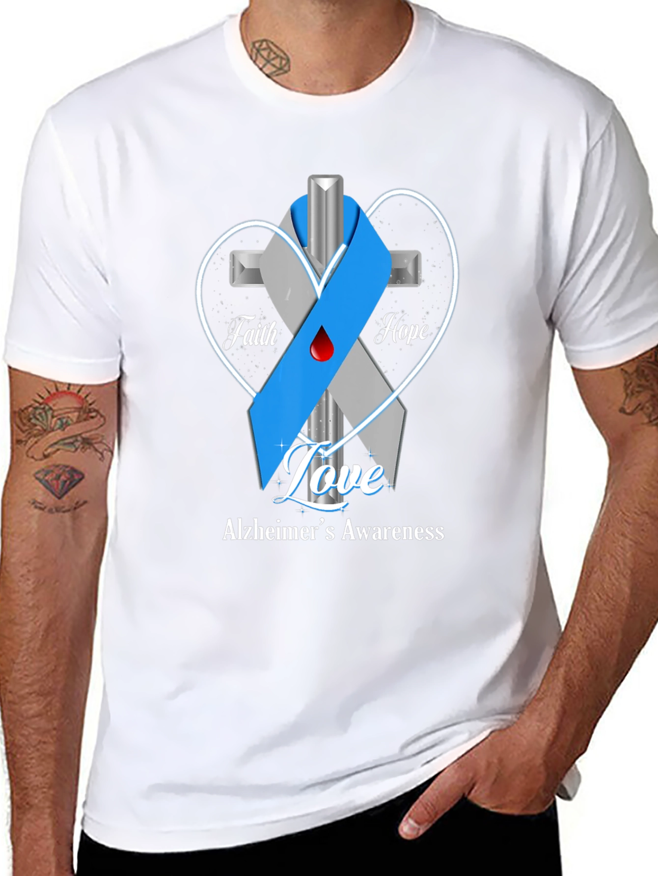 Alzheimers Awareness T-Shirt: Faith Hope Love