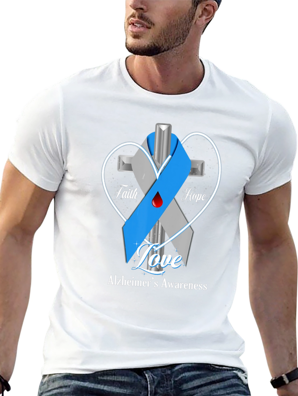 Alzheimers Awareness T-Shirt: Faith Hope Love