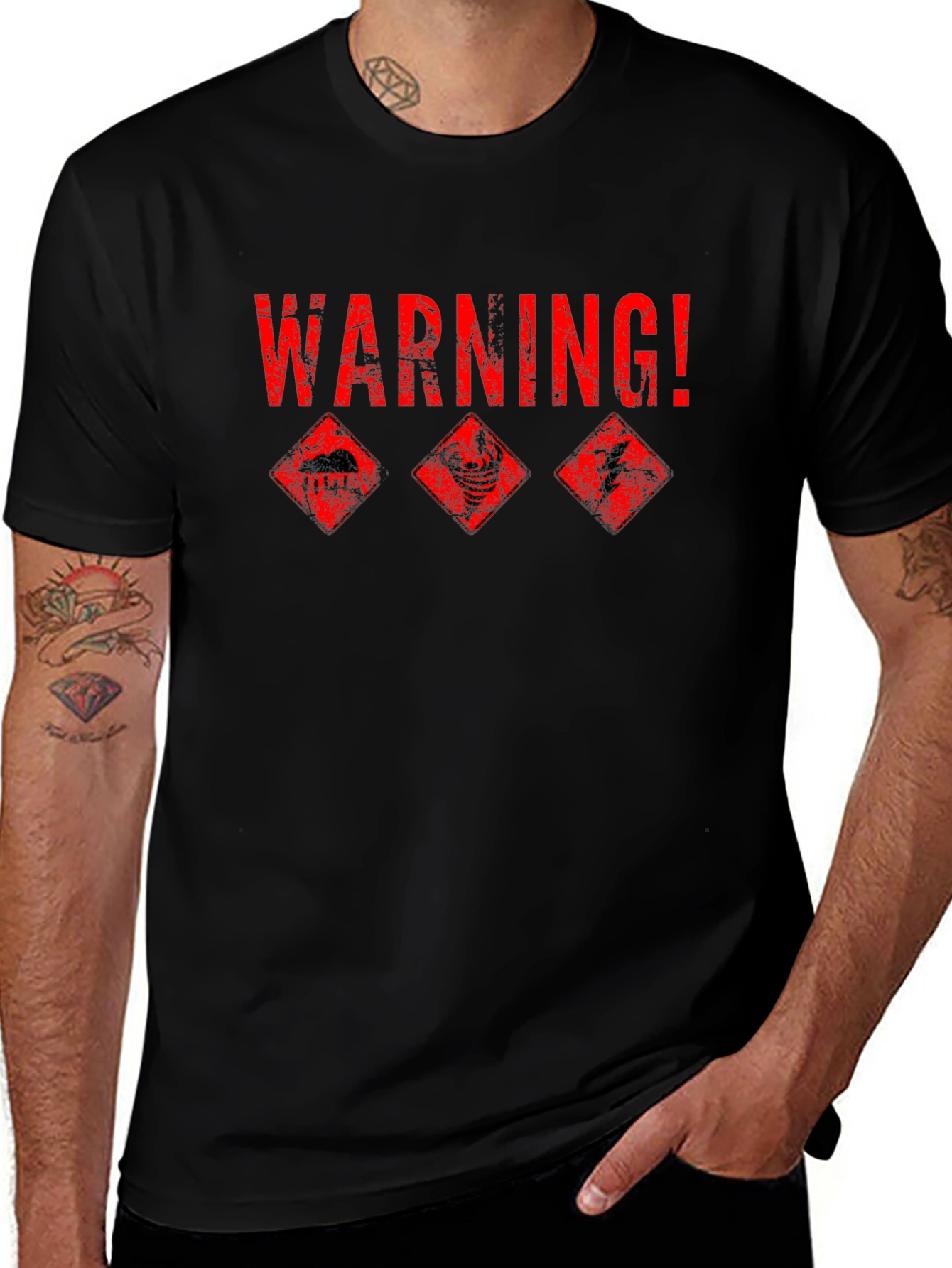Warning! Weather Hazard Graphic T-Shirt