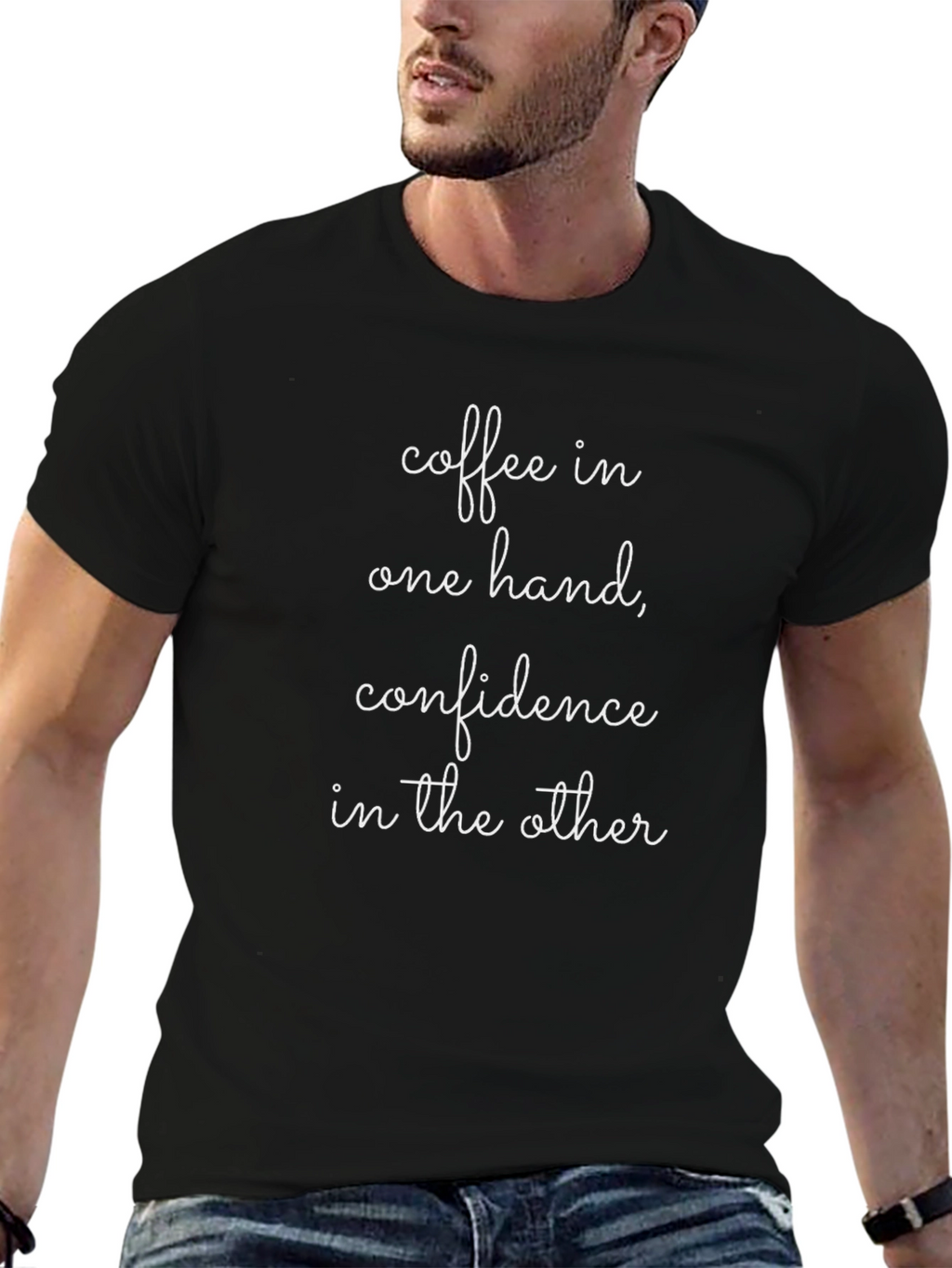 Coffee & Confidence Black Graphic Tee