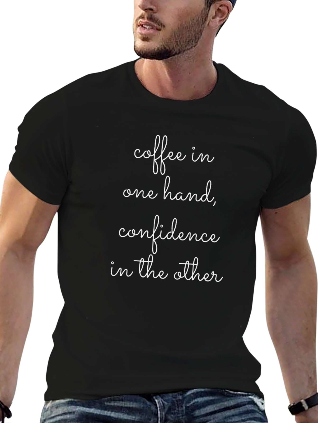 Coffee & Confidence Black Graphic Tee
