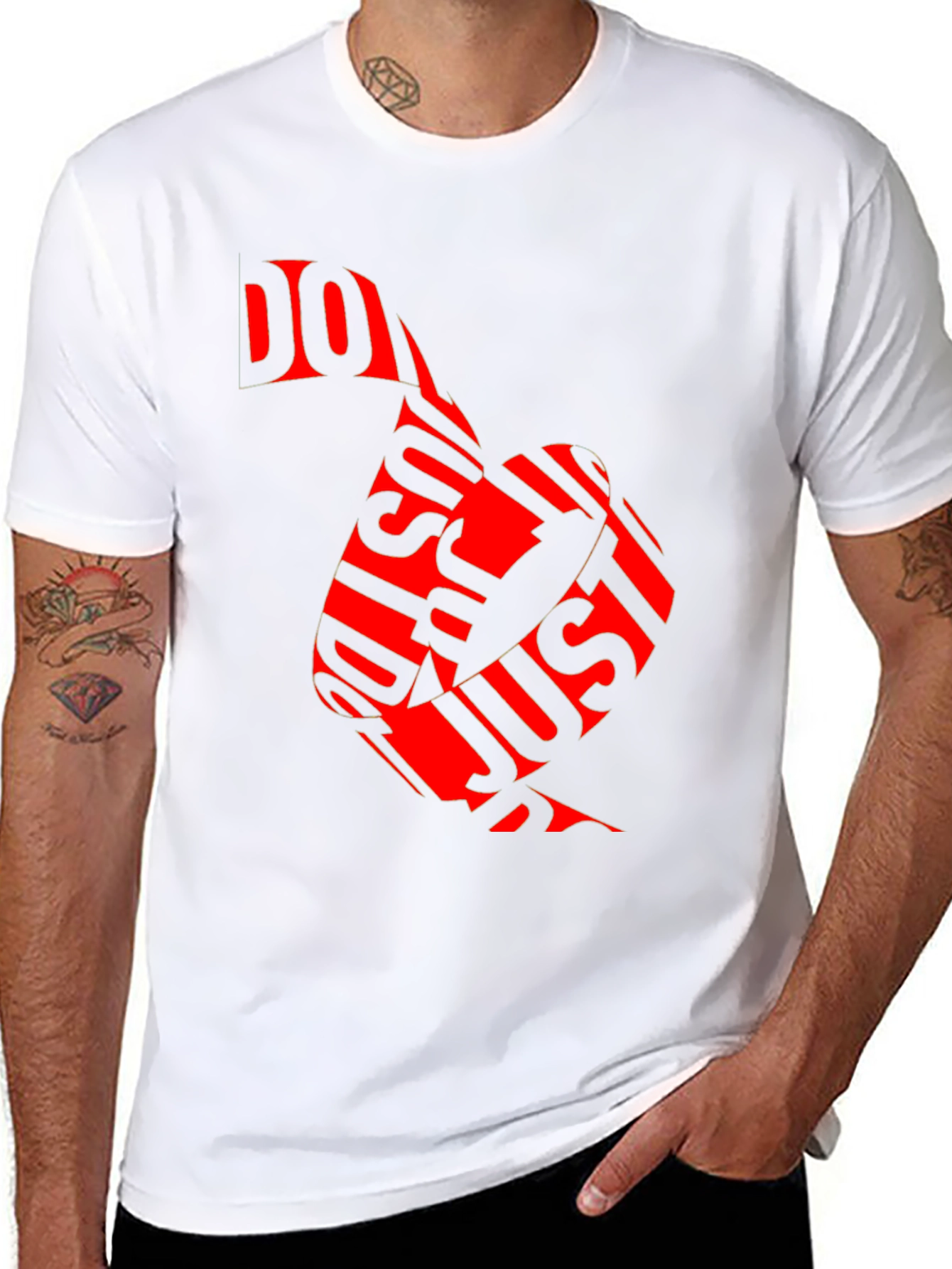 Just Do It Red Graphic Print Black T-Shirt