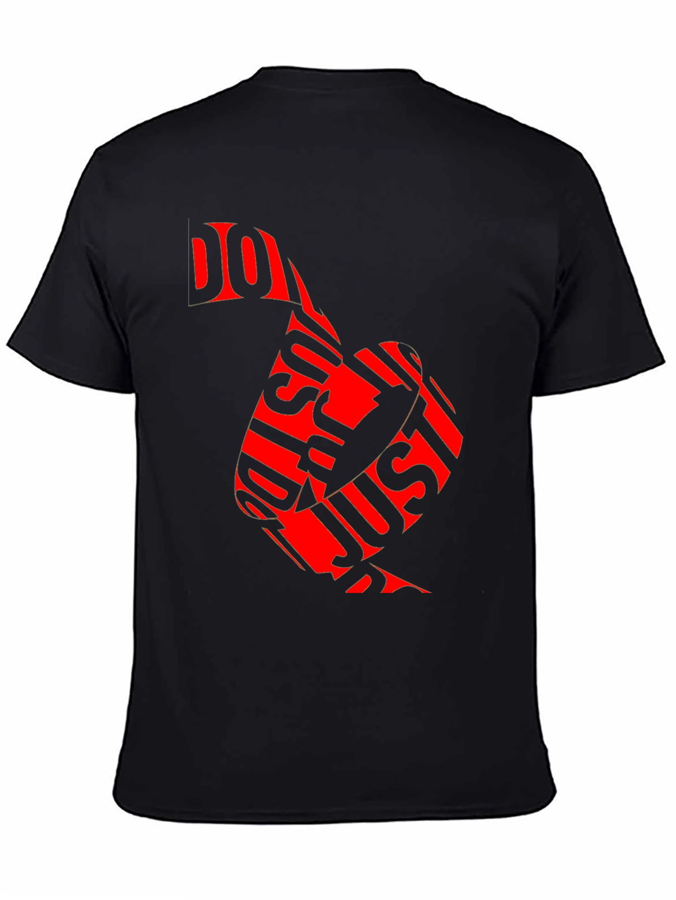 Just Do It Red Graphic Print Black T-Shirt