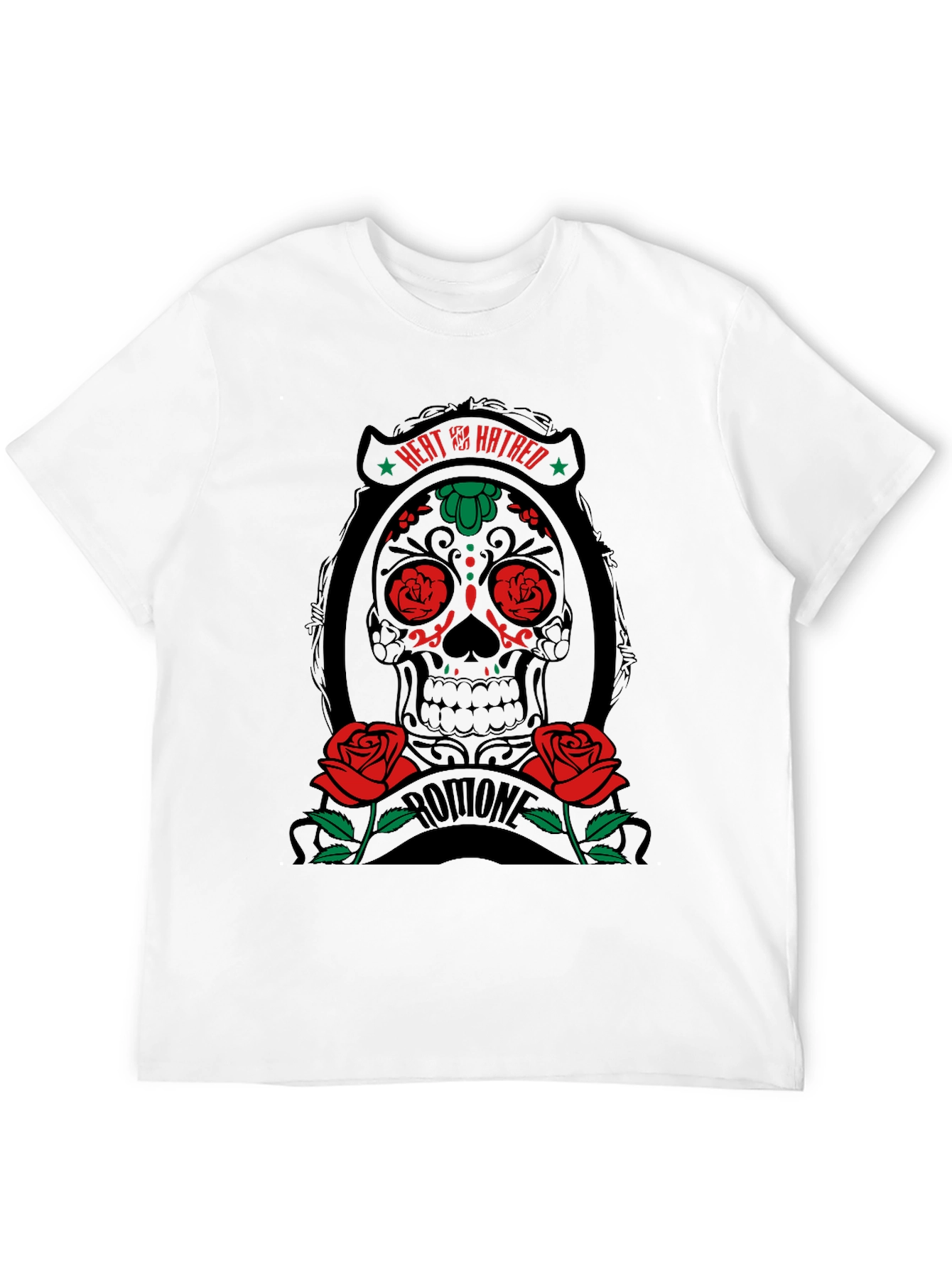 Heat & Hatred Skull Graphic Tee - Black