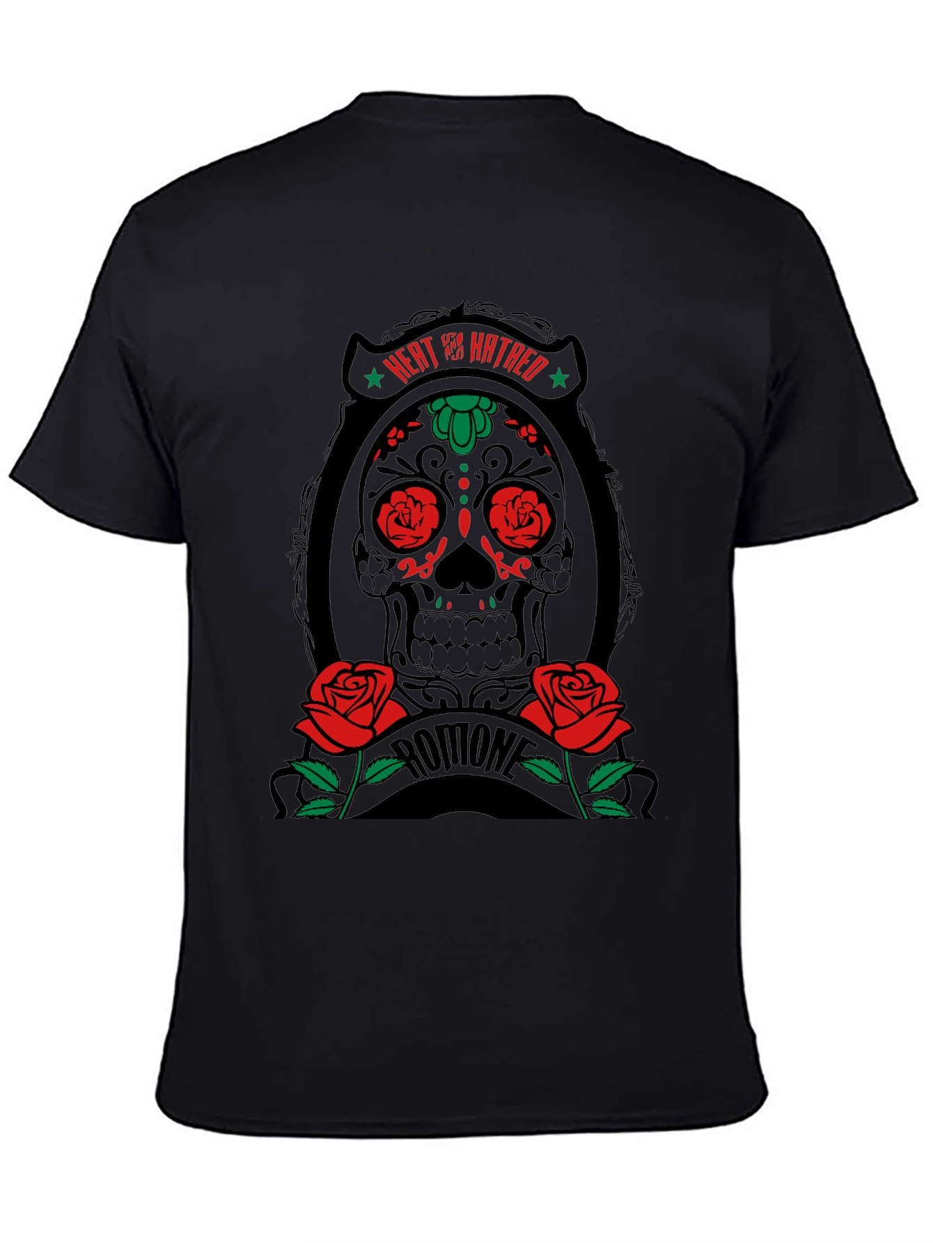 Heat & Hatred Skull Graphic Tee - Black
