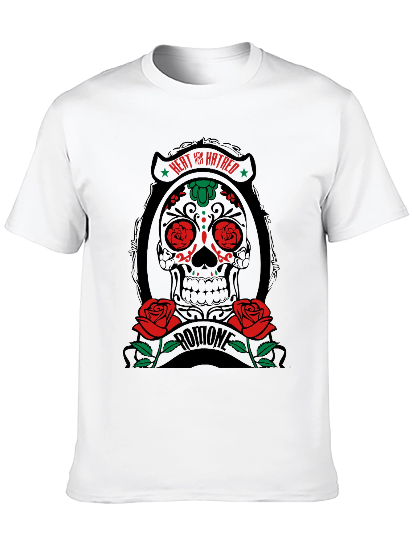Heat & Hatred Skull Graphic Tee - Black