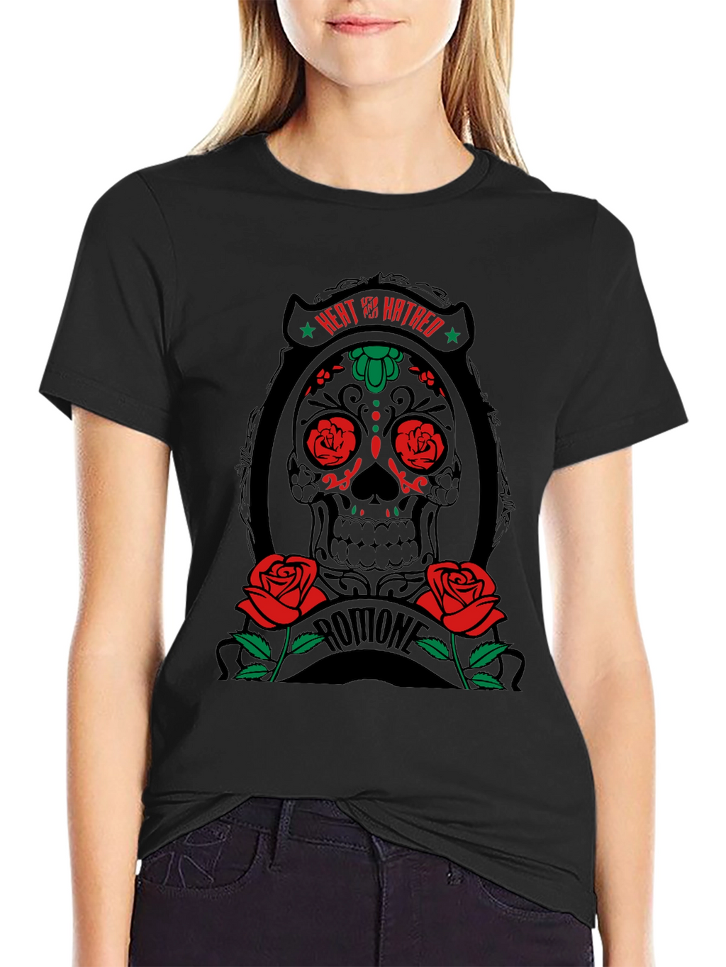 Heat & Hatred Skull Graphic Tee - Black