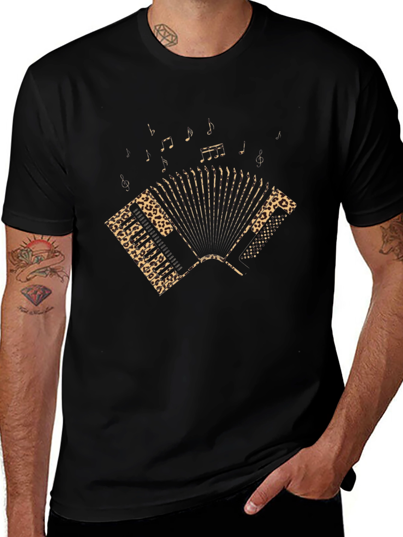 Black Accordion Graphic Tee