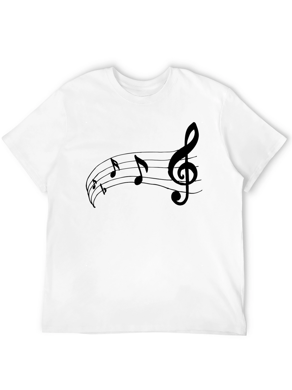 Music Note Graphic Tee - Black Cotton T-Shirt