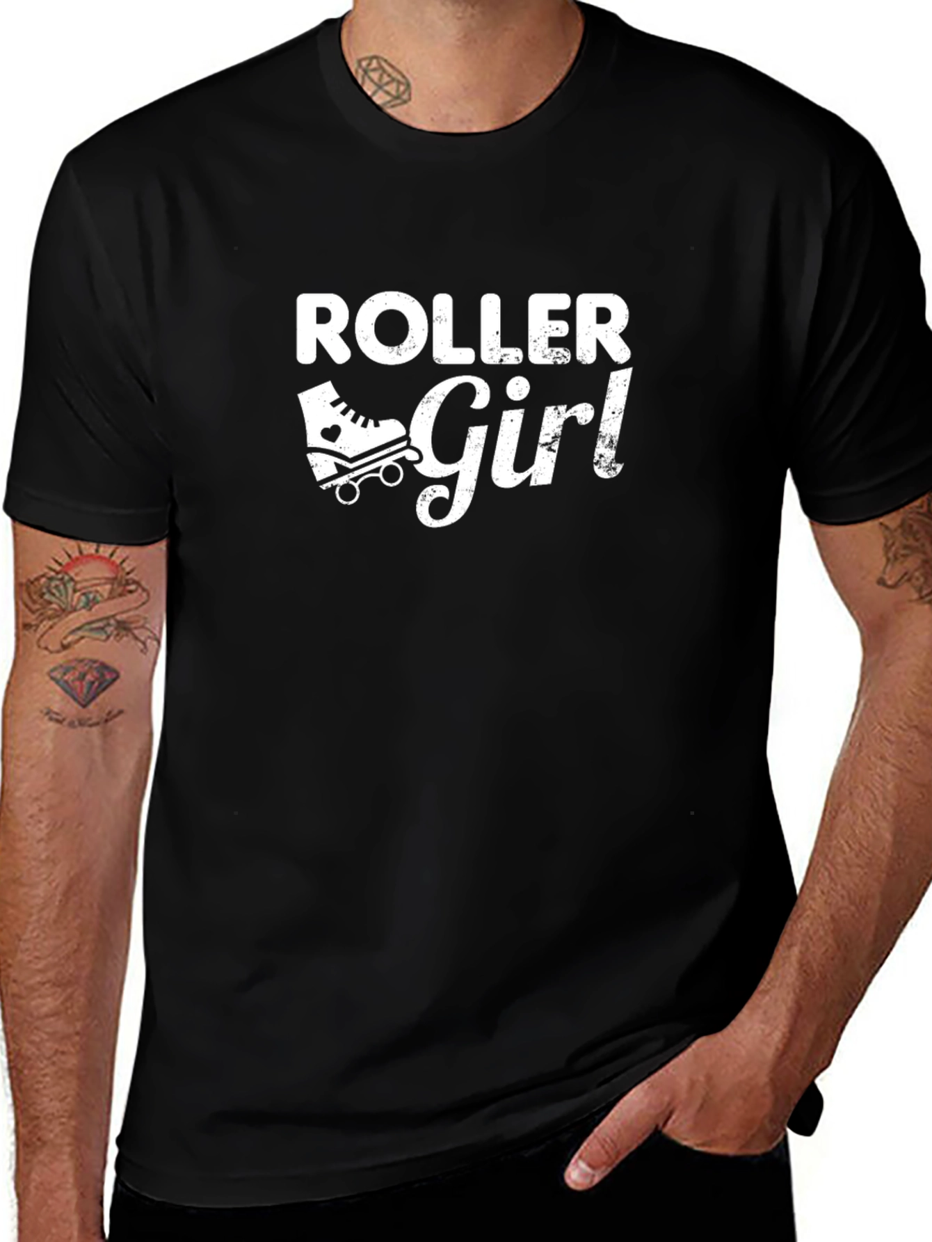 Roller Girl T-Shirt - Black Graphic Tee