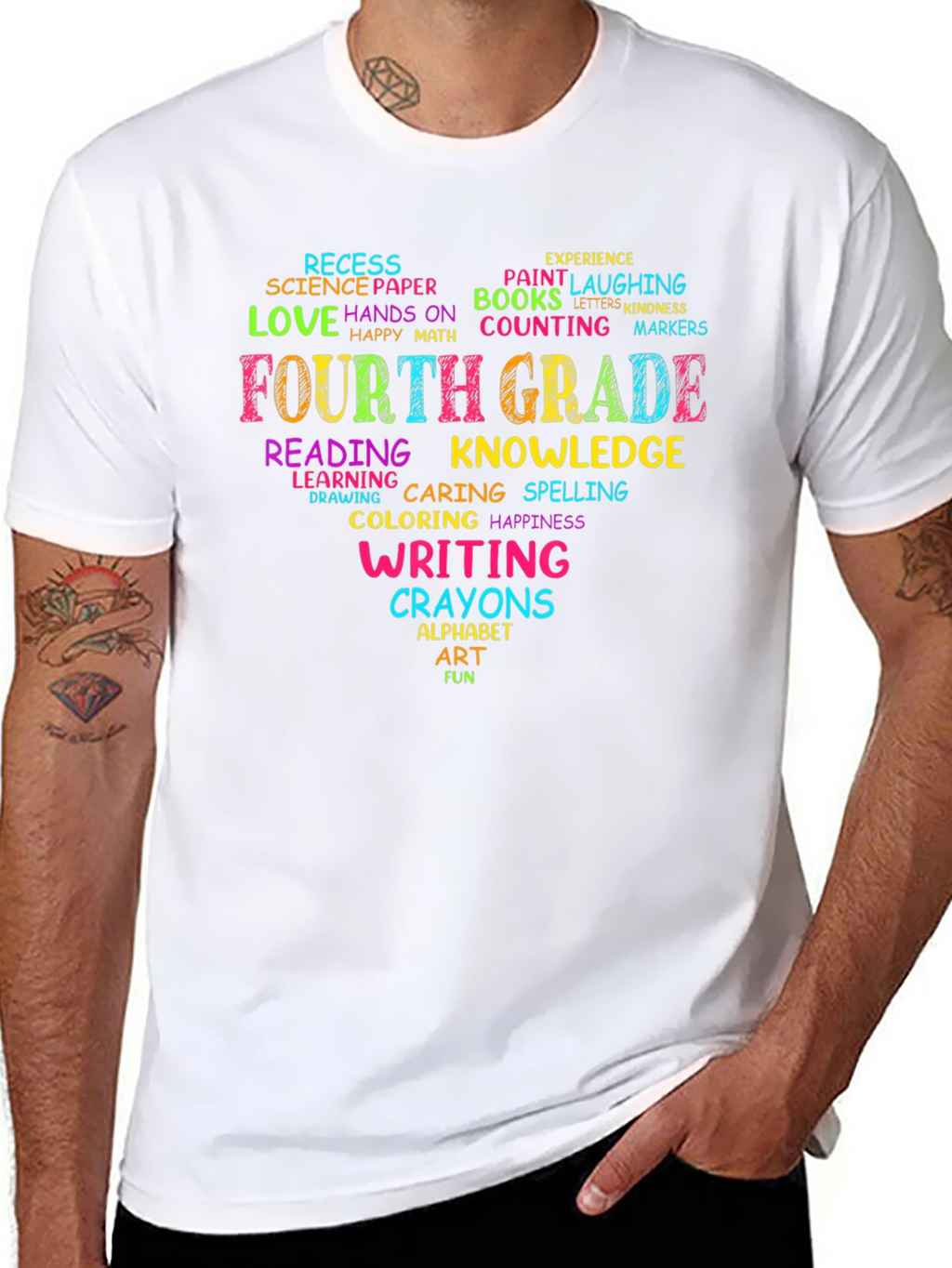 Fourth Grade Teacher Appreciation Heart T-Shirt