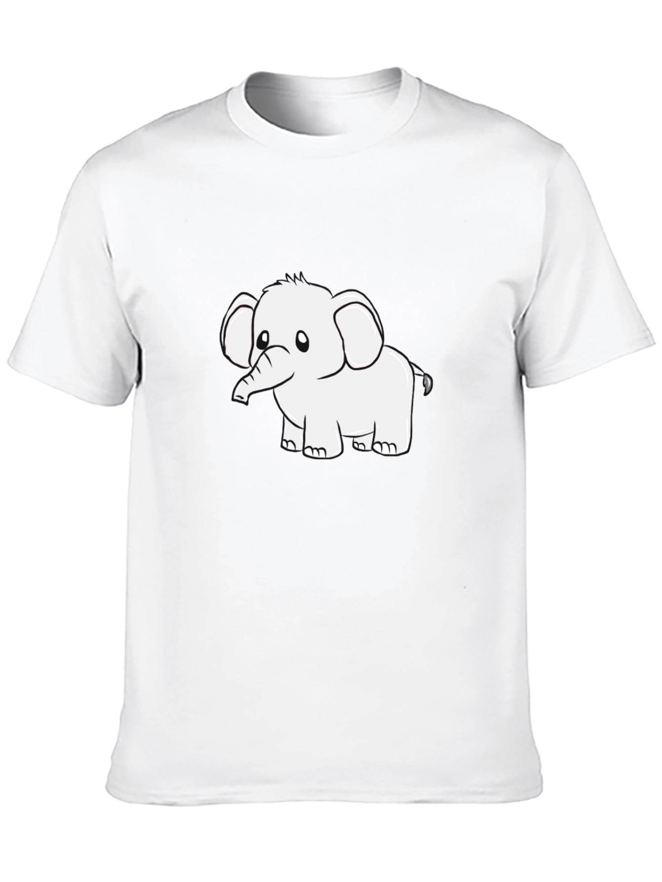 Black Graphic Tee - Cute Elephant Design