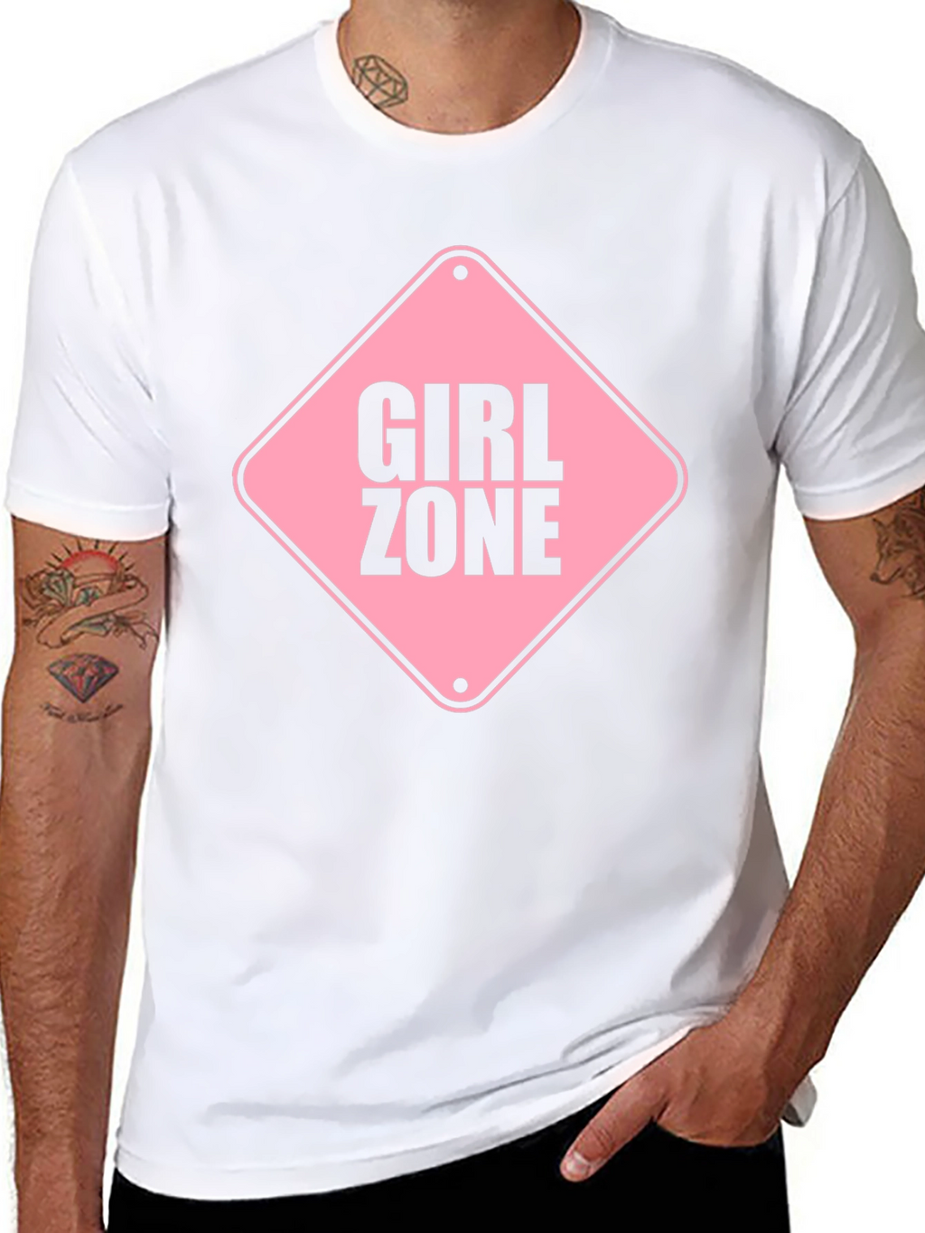 Girl Zone Graphic Tee - Black Crewneck T-Shirt